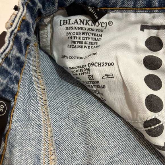 Blank NYC Cotton Boho Jeans Worn In Ripped Grunge Loose Fit Ankle Distressed - Picture 9 of 11